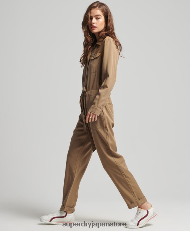ヴィンテージテンセル織りボイラースーツ 女性 Superdry 衣類 茶色 2J62PZ2295