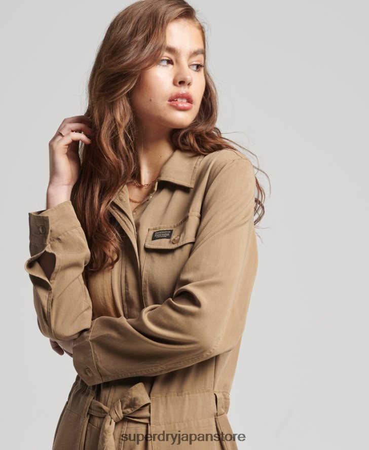 ヴィンテージテンセル織りボイラースーツ 女性 Superdry 衣類 茶色 2J62PZ2295