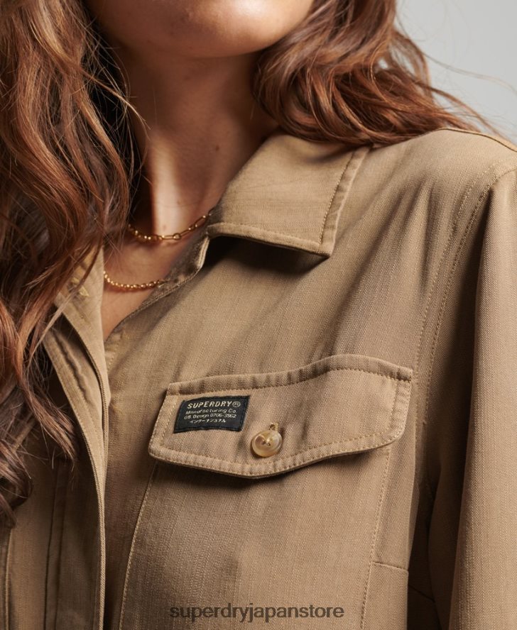 ヴィンテージテンセル織りボイラースーツ 女性 Superdry 衣類 茶色 2J62PZ2295