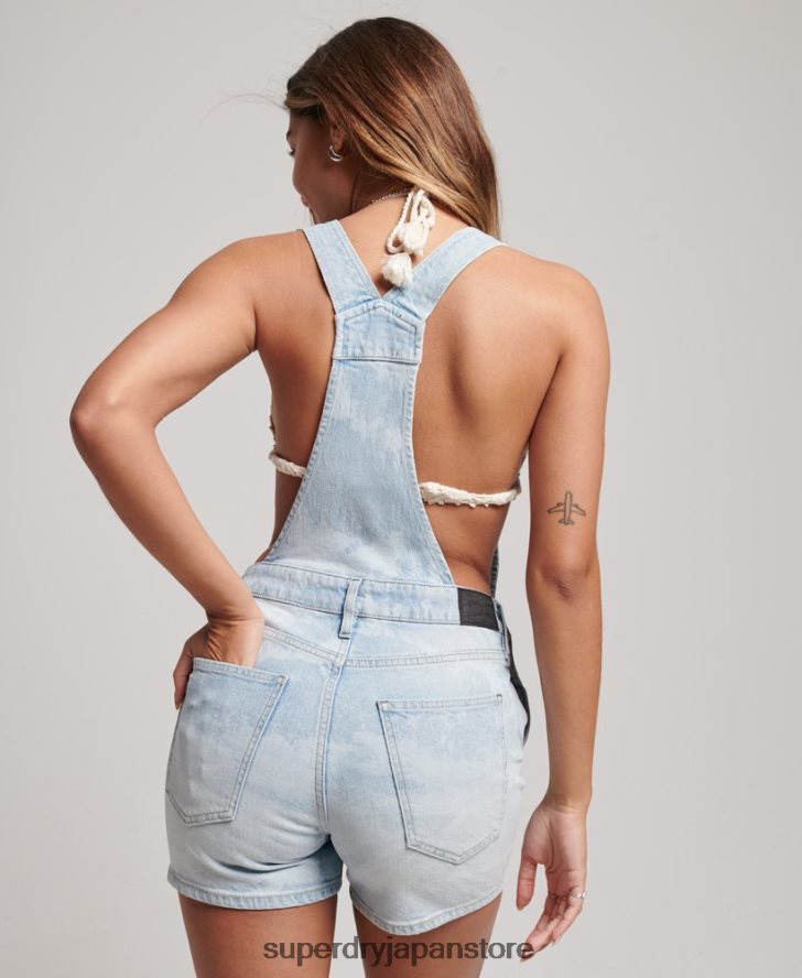オーガニックコットン ヴィンテージ ホット ショート ダンガリー 女性 Superdry 衣類 青 2J62PZ4092