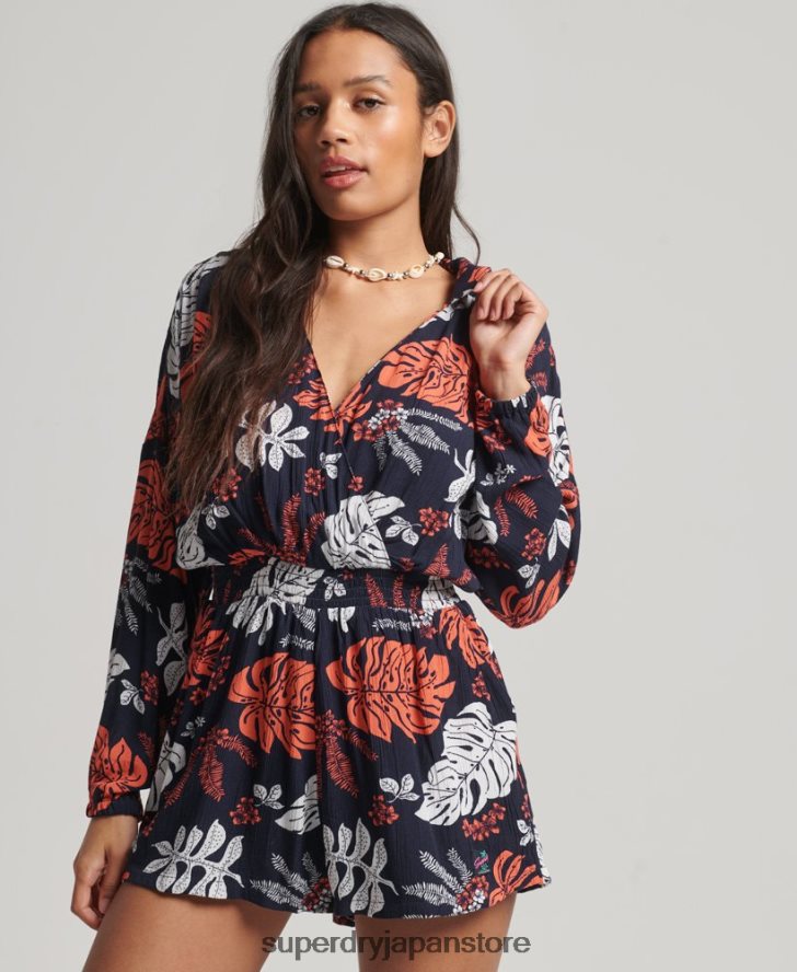 ヴィンテージビーチ遊び着 女性 Superdry 衣類 海軍 2J62PZ4098
