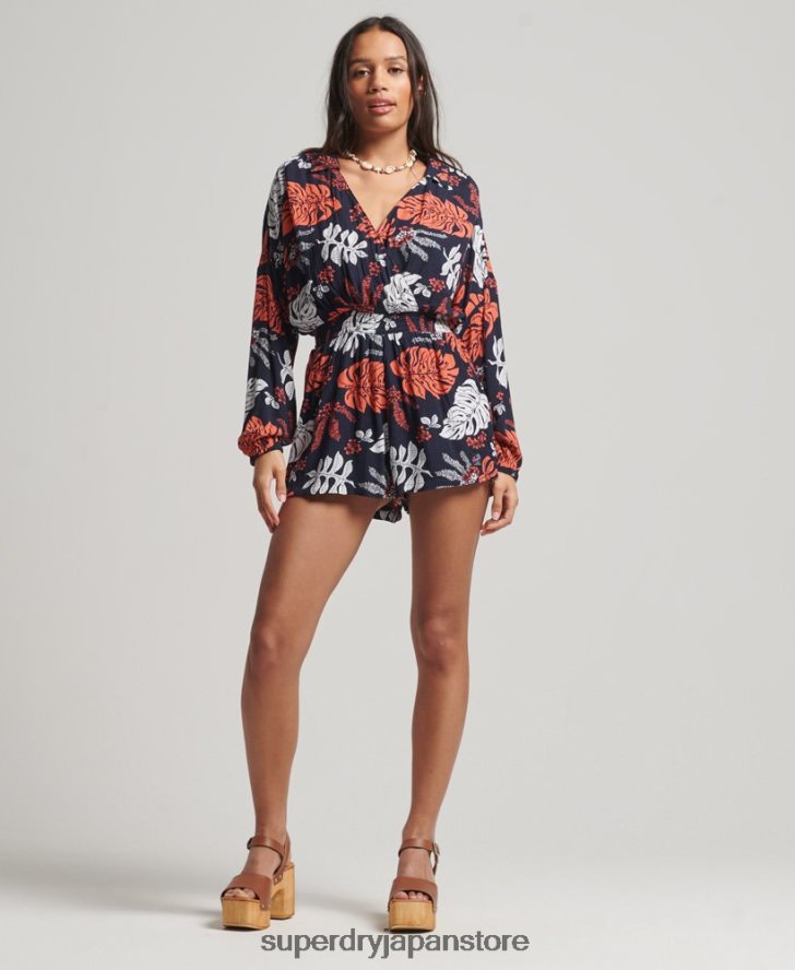 ヴィンテージビーチ遊び着 女性 Superdry 衣類 海軍 2J62PZ4098