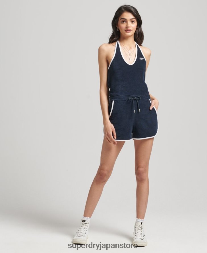 ヴィンテージホルタータオル遊び着 女性 Superdry 衣類 海軍 2J62PZ4100