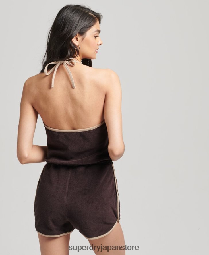 ヴィンテージホルタータオル遊び着 女性 Superdry 衣類 茶色 2J62PZ4103