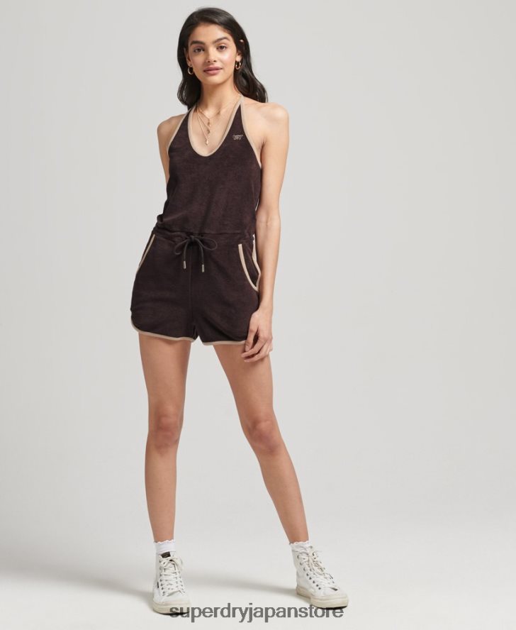 ヴィンテージホルタータオル遊び着 女性 Superdry 衣類 茶色 2J62PZ4103