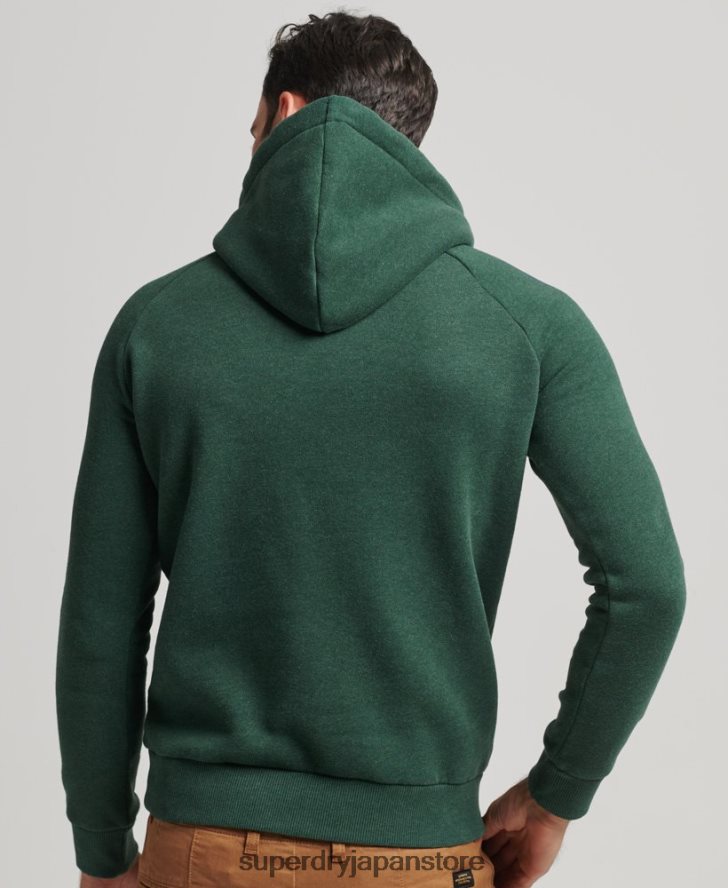 cali スリーブストライプコアロゴパーカー 男性 Superdry 衣類 緑 2J62PZ879