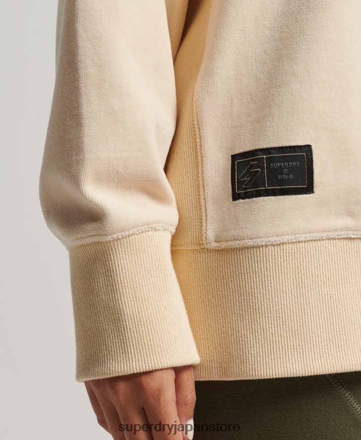 code s ロゴ ベロア オーバーサイズ クルー 女性 Superdry 衣類 クリーム 2J62PZ5805