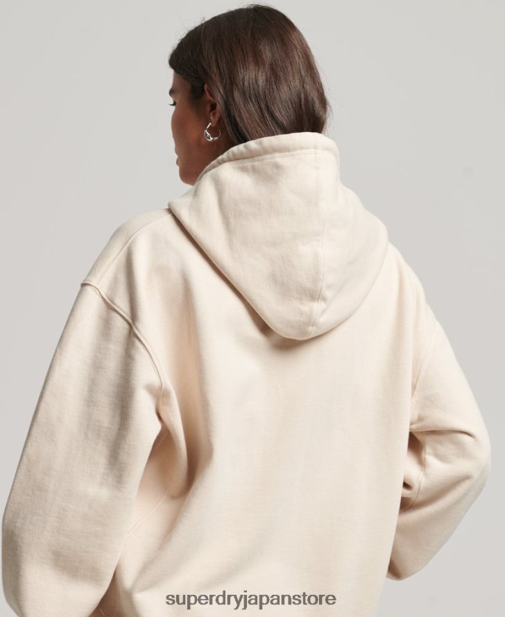 code s ロゴ ヘリテージ オーバーサイズ パーカー 女性 Superdry 衣類 クリーム 2J62PZ5911
