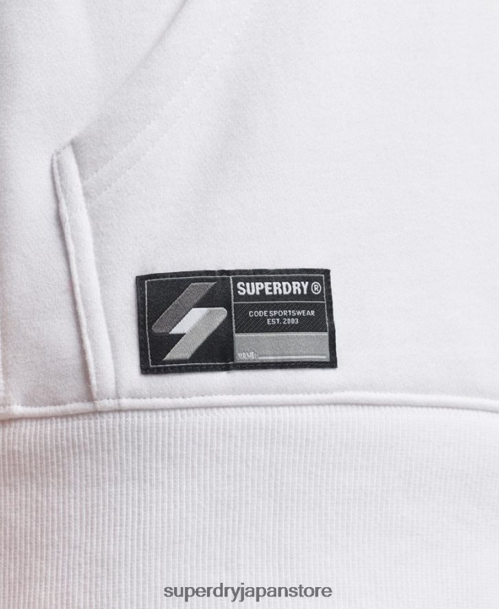 マイクロロゴ刺繍ルーズフィットパーカー 男性 Superdry 衣類 白 2J62PZ5142