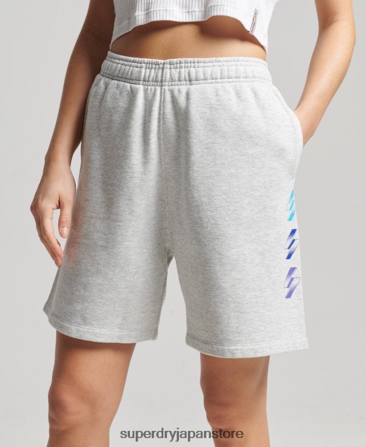 ハーフトーン s ロゴ ボーイ ショーツ 女性 Superdry 衣類 グレー 2J62PZ3165