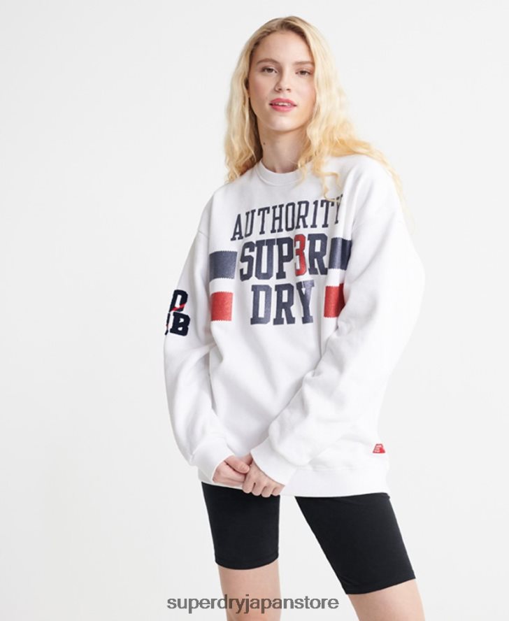 sdqb オーソリティ クルーネック スウェットシャツ 女性 Superdry 衣類 白 2J62PZ3510
