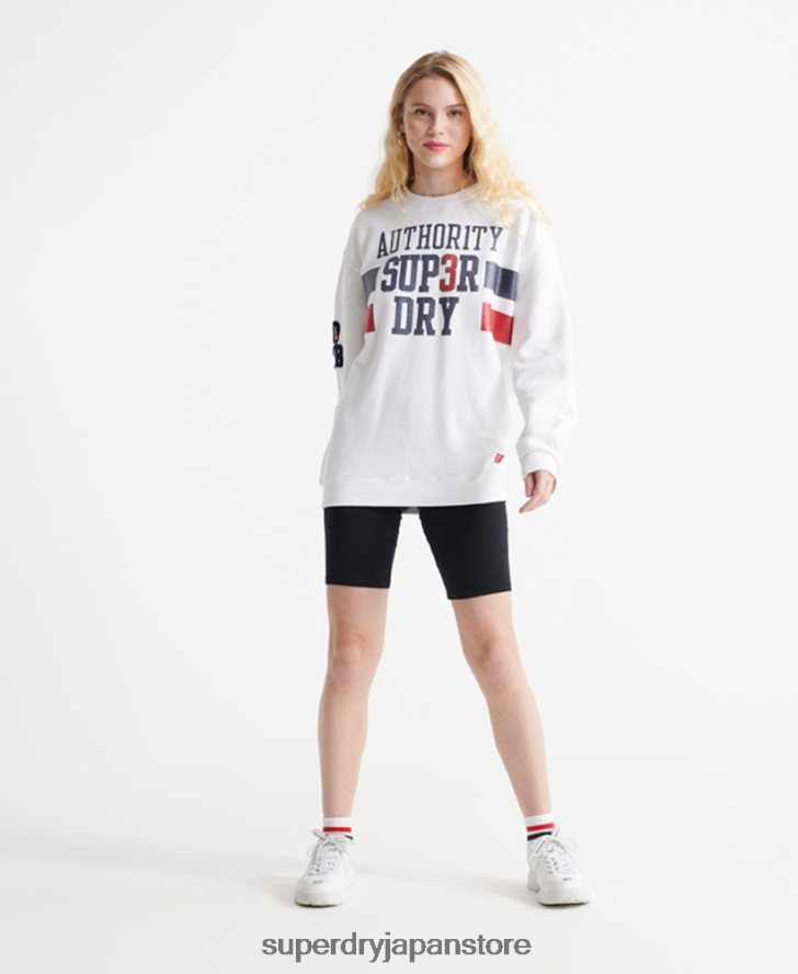 sdqb オーソリティ クルーネック スウェットシャツ 女性 Superdry 衣類 白 2J62PZ3510