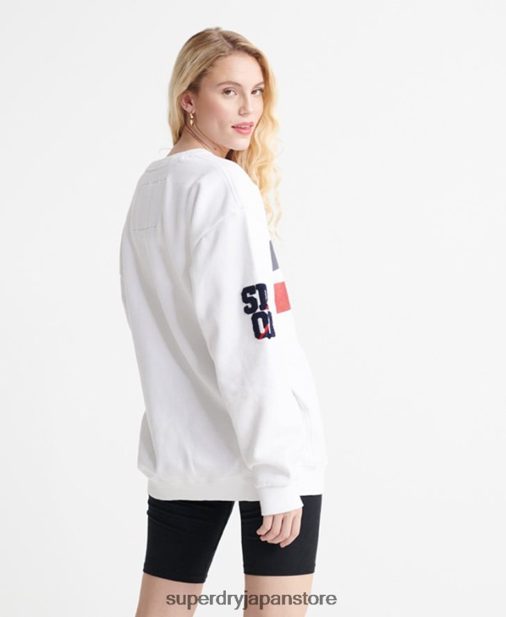sdqb オーソリティ クルーネック スウェットシャツ 女性 Superdry 衣類 白 2J62PZ3510