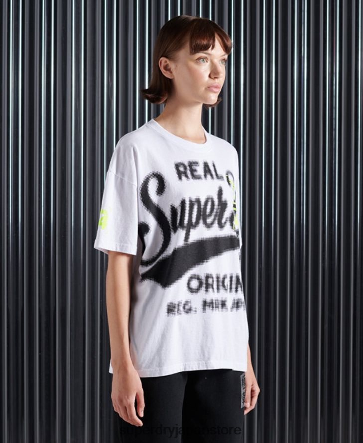 スーパー 5 デコンストラクト T シャツ 女性 Superdry 衣類 白 2J62PZ2788