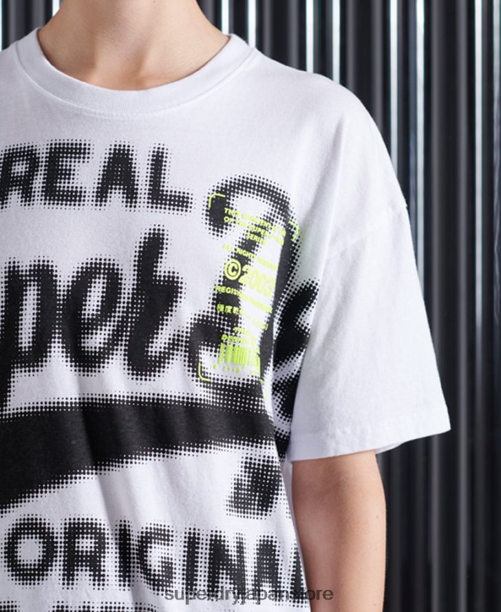 スーパー 5 デコンストラクト T シャツ 女性 Superdry 衣類 白 2J62PZ2788