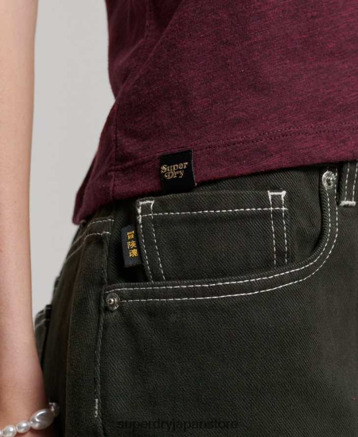 70年代のヴィンテージスキニーTシャツ 女性 Superdry 衣類 赤 2J62PZ2626