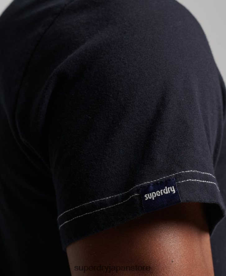 ヴィンテージ 70 年代のストライプ T シャツ 男性 Superdry 衣類 海軍 2J62PZ4873