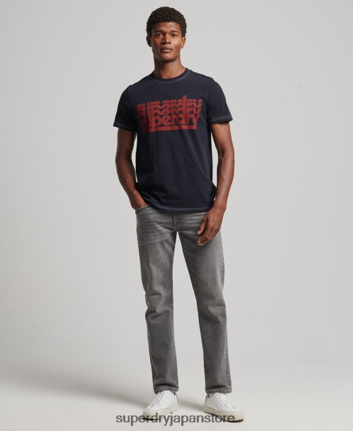 ヴィンテージ 70 年代のストライプ T シャツ 男性 Superdry 衣類 海軍 2J62PZ4873
