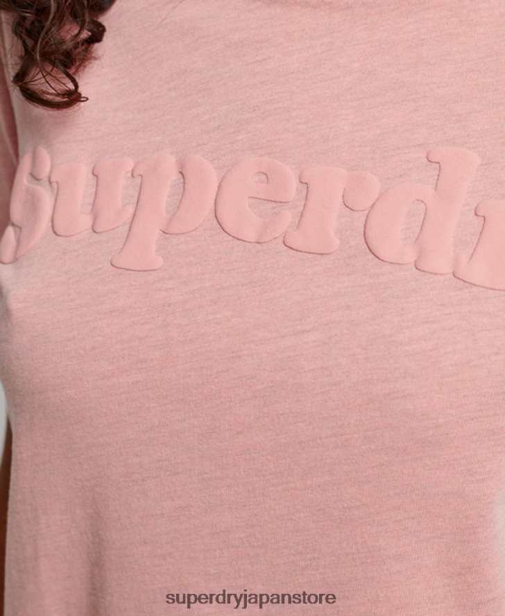 クーパークラシック 70s ロゴ T シャツ 女性 Superdry 衣類 ピンク 2J62PZ2307