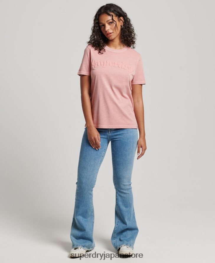 クーパークラシック 70s ロゴ T シャツ 女性 Superdry 衣類 ピンク 2J62PZ2307