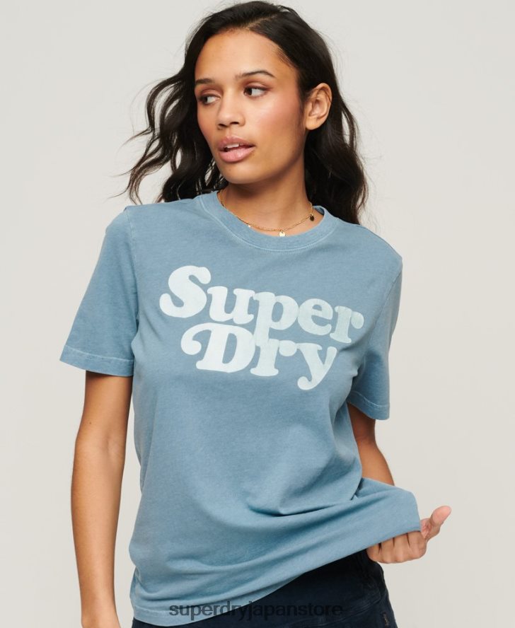 クーパークラシック 70s ロゴ T シャツ 女性 Superdry 衣類 グレー 2J62PZ2653