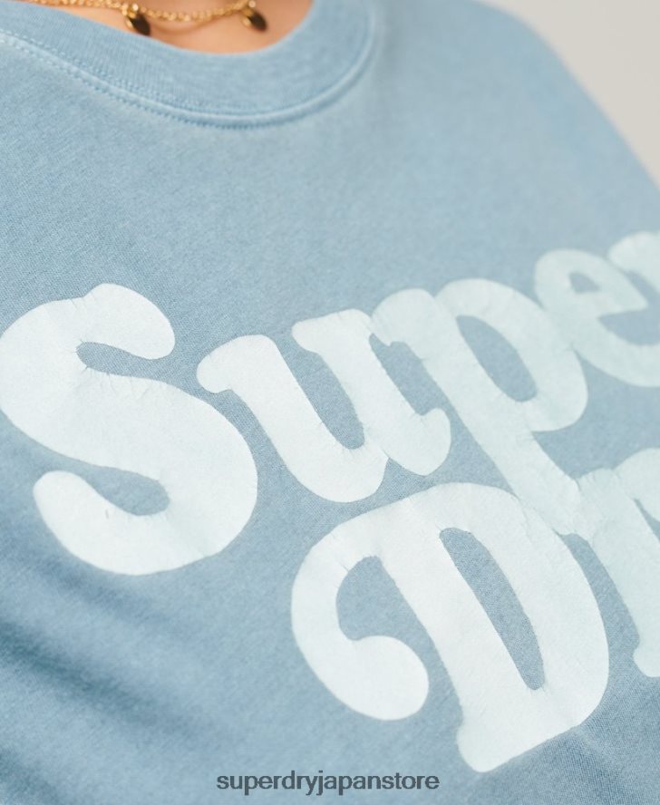クーパークラシック 70s ロゴ T シャツ 女性 Superdry 衣類 グレー 2J62PZ2653