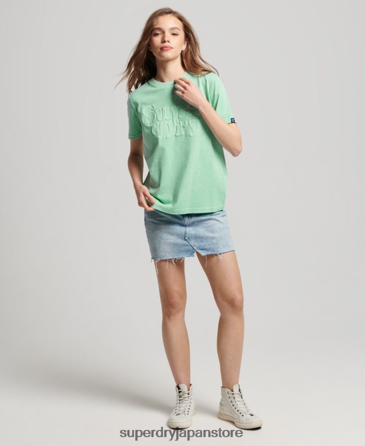 クーパークラシック 70s ロゴ T シャツ 女性 Superdry 衣類 緑 2J62PZ2727
