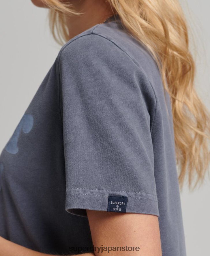 クーパークラシック 70s ロゴ T シャツ 女性 Superdry 衣類 海軍 2J62PZ6190