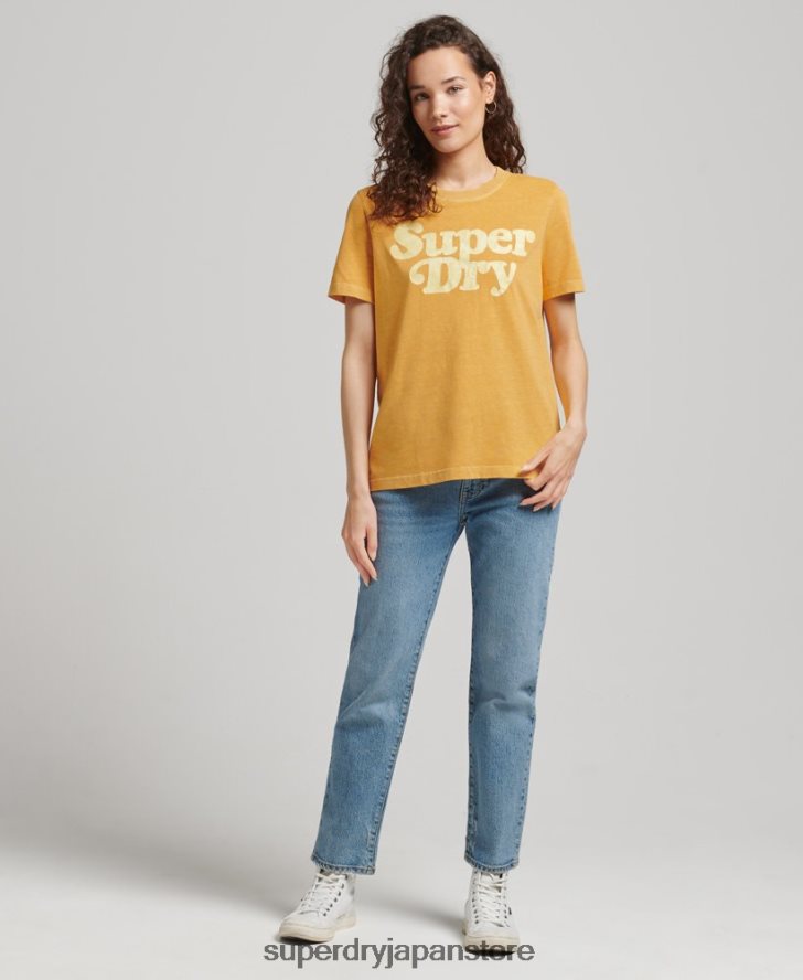 クーパークラシック 70s ロゴ T シャツ 女性 Superdry 衣類 金 2J62PZ6219