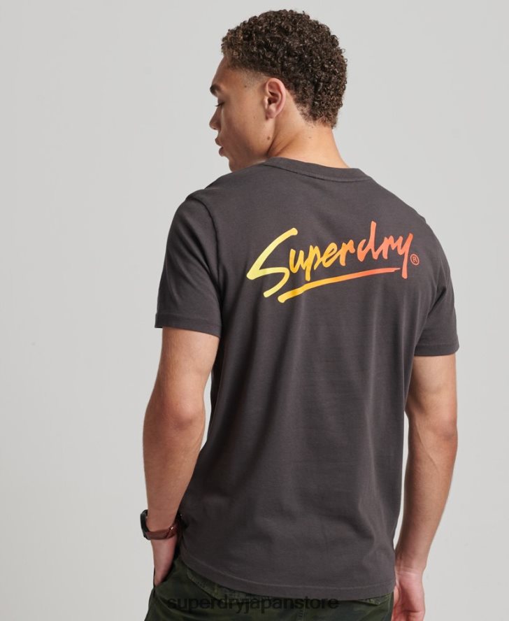 80年代ダウンタウンスクリプトロゴTシャツ 男性 Superdry 衣類 茶色 2J62PZ4794