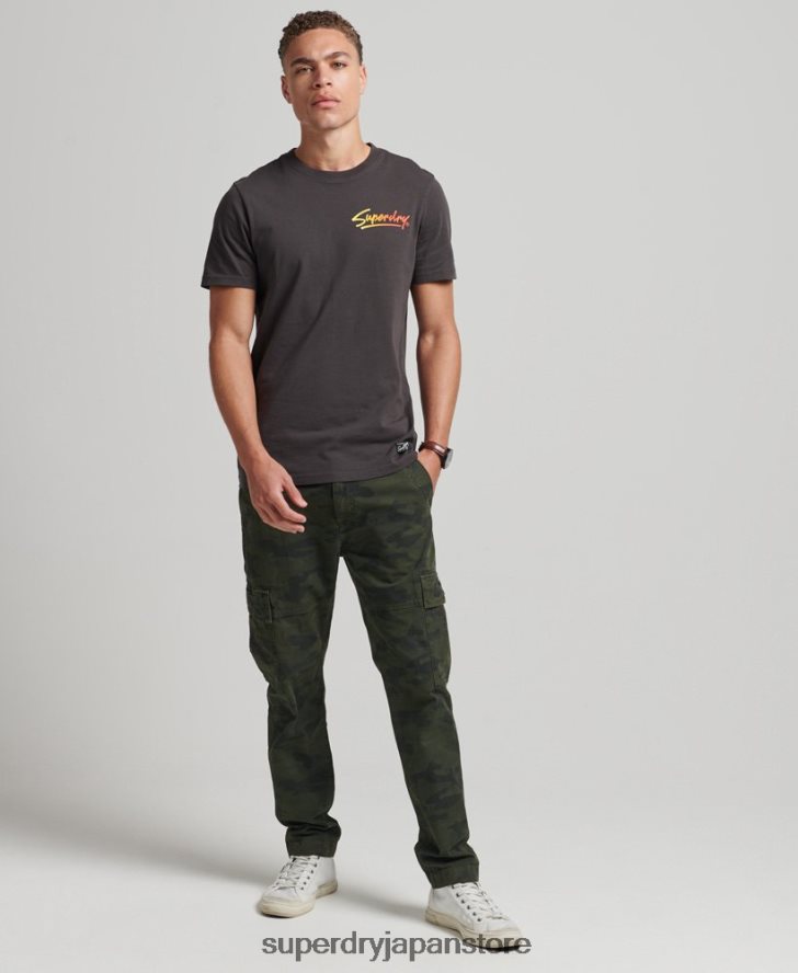 80年代ダウンタウンスクリプトロゴTシャツ 男性 Superdry 衣類 茶色 2J62PZ4794