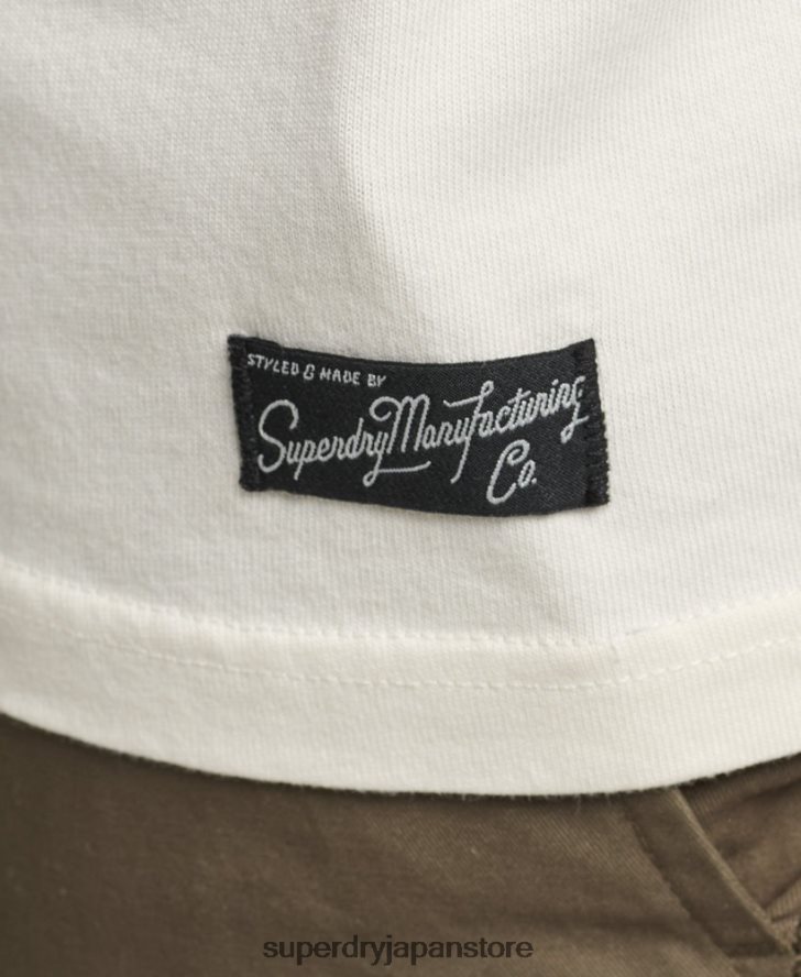 80年代ダウンタウンスクリプトロゴTシャツ 男性 Superdry 衣類 クリーム 2J62PZ4897