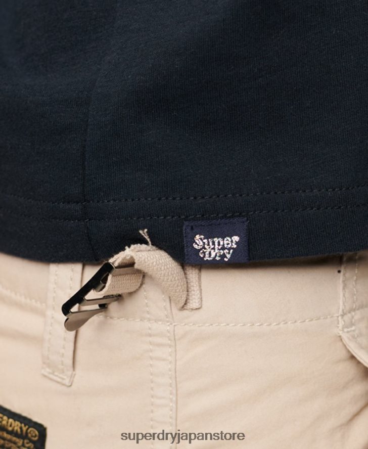 レインボー 90 年代 T シャツ 女性 Superdry 衣類 海軍 2J62PZ2220