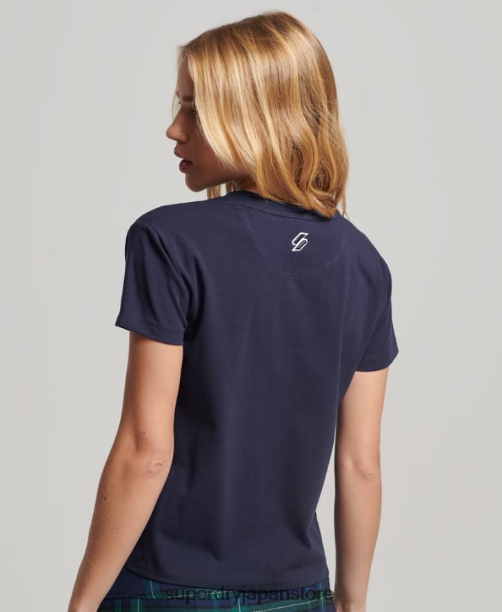90年代グラフィックTシャツ 女性 Superdry 衣類 海軍 2J62PZ2614