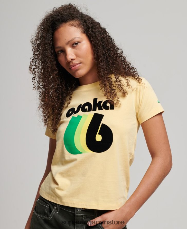90年代グラフィックTシャツ 女性 Superdry 衣類 黄色 2J62PZ2667