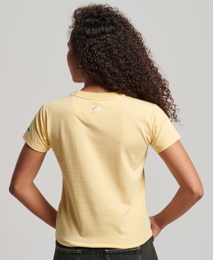 90年代グラフィックTシャツ 女性 Superdry 衣類 黄色 2J62PZ2667