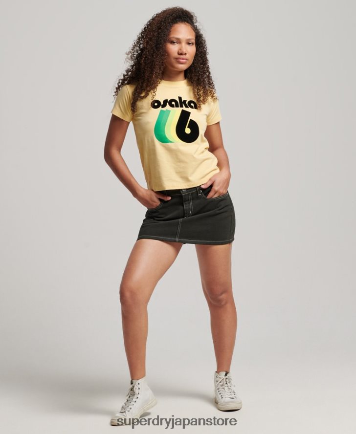 90年代グラフィックTシャツ 女性 Superdry 衣類 黄色 2J62PZ2667