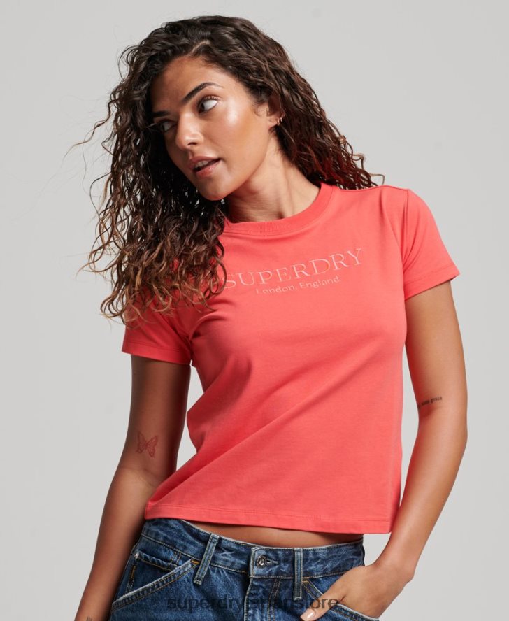 90年代グラフィックTシャツ 女性 Superdry 衣類 ピンク 2J62PZ2685