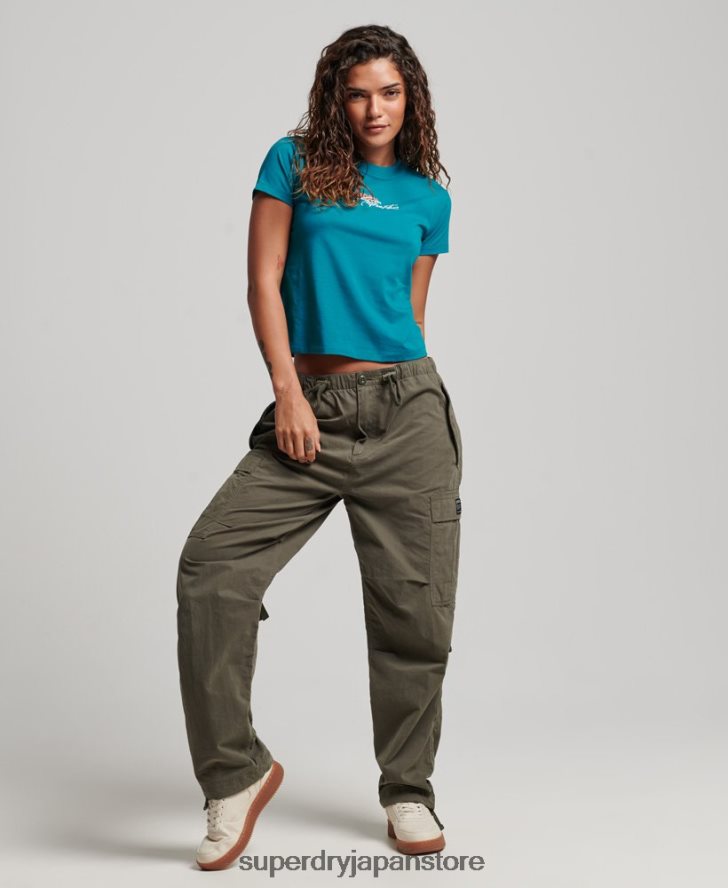 90年代グラフィックTシャツ 女性 Superdry 衣類 ターコイズ 2J62PZ2721