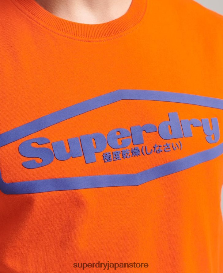 ゲームオン90年代ロゴTシャツ 男性 Superdry 衣類 オレンジ 2J62PZ4804