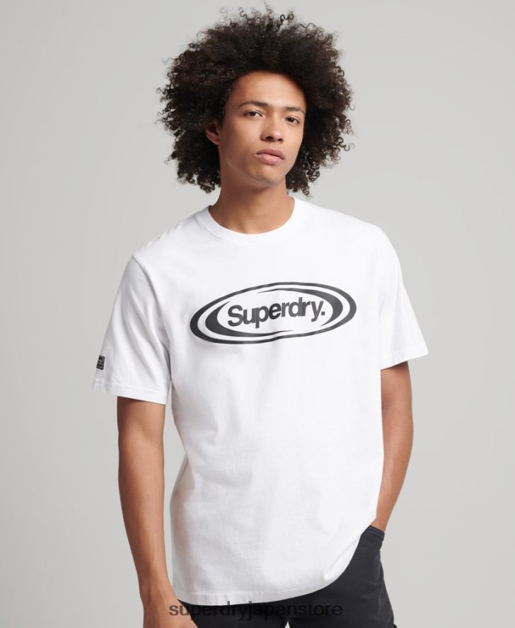 ゲームオン90年代ロゴTシャツ 男性 Superdry 衣類 白 2J62PZ4813