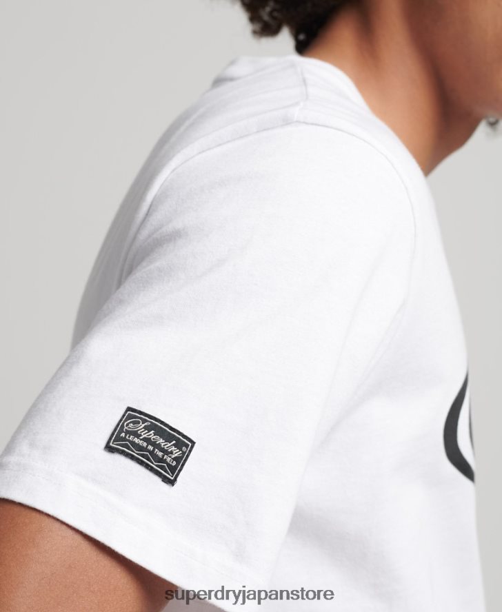 ゲームオン90年代ロゴTシャツ 男性 Superdry 衣類 白 2J62PZ4813