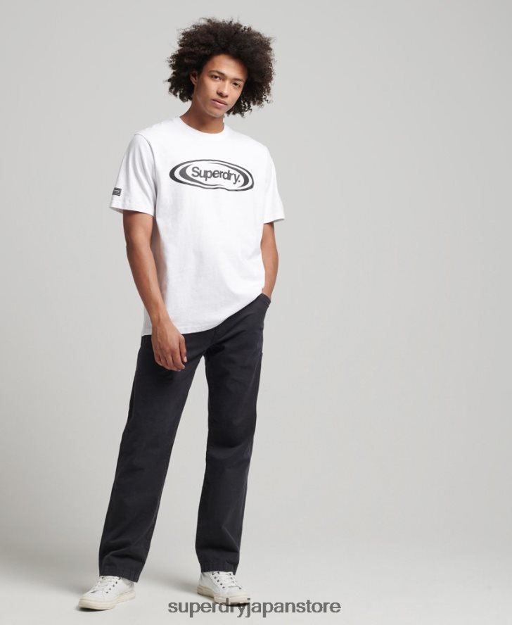 ゲームオン90年代ロゴTシャツ 男性 Superdry 衣類 白 2J62PZ4813