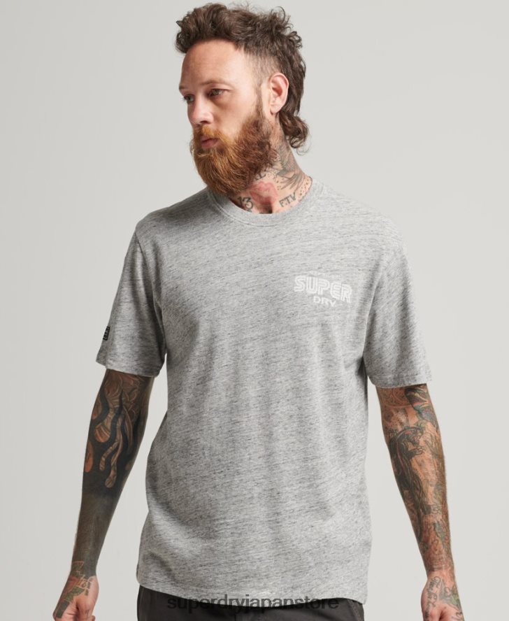 ゲームオン90年代ロゴTシャツ 男性 Superdry 衣類 グレー 2J62PZ4831