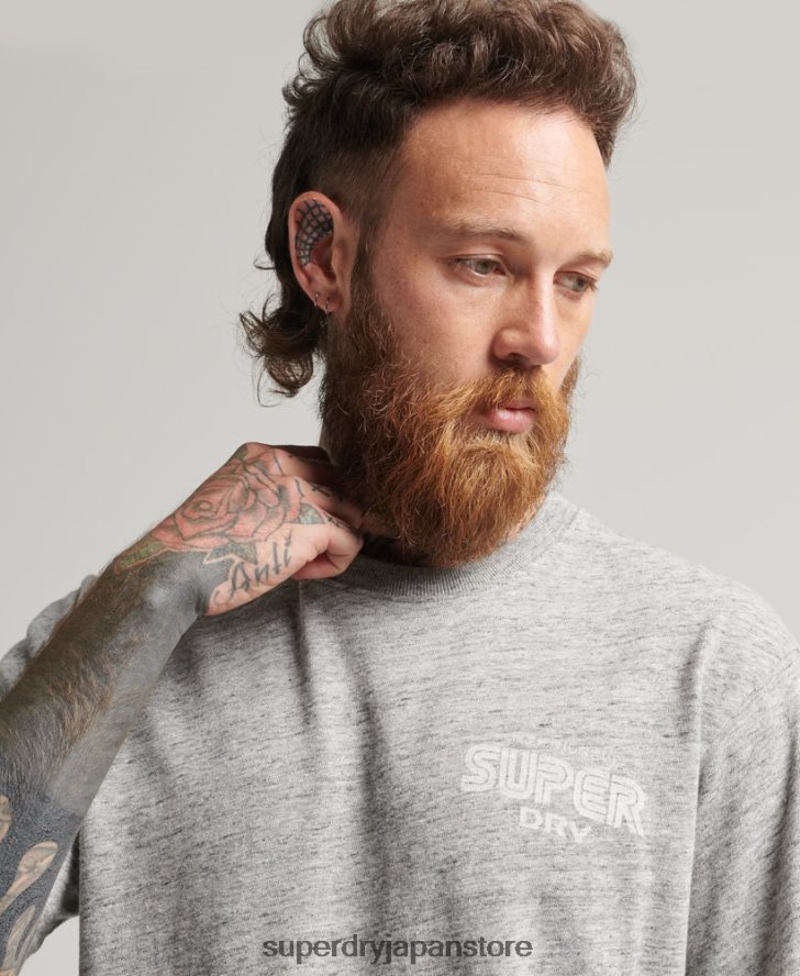 ゲームオン90年代ロゴTシャツ 男性 Superdry 衣類 グレー 2J62PZ4831