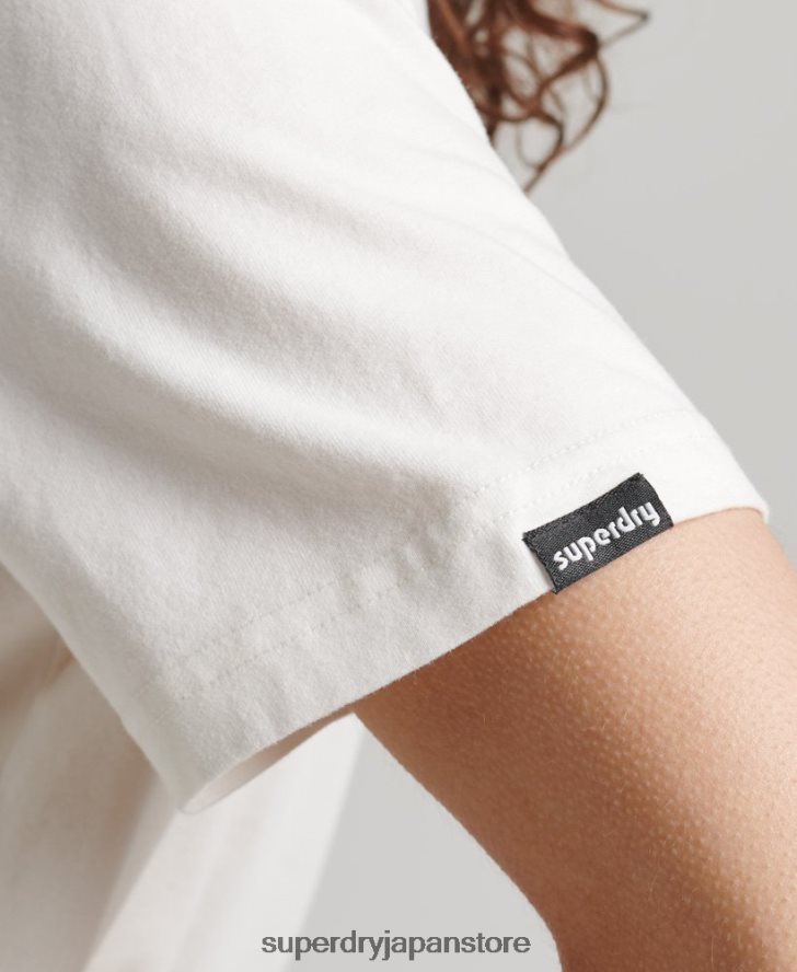 90年代の地形グラフィックTシャツ 女性 Superdry 衣類 白 2J62PZ6276