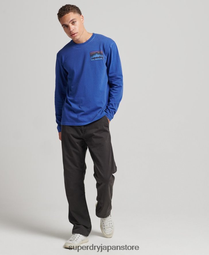 90s テレイン ロングスリーブ トップ 男性 Superdry 衣類 海軍 2J62PZ6404