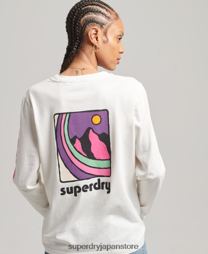 90s テレイン ロングスリーブ トップ 女性 Superdry 衣類 白 2J62PZ6745
