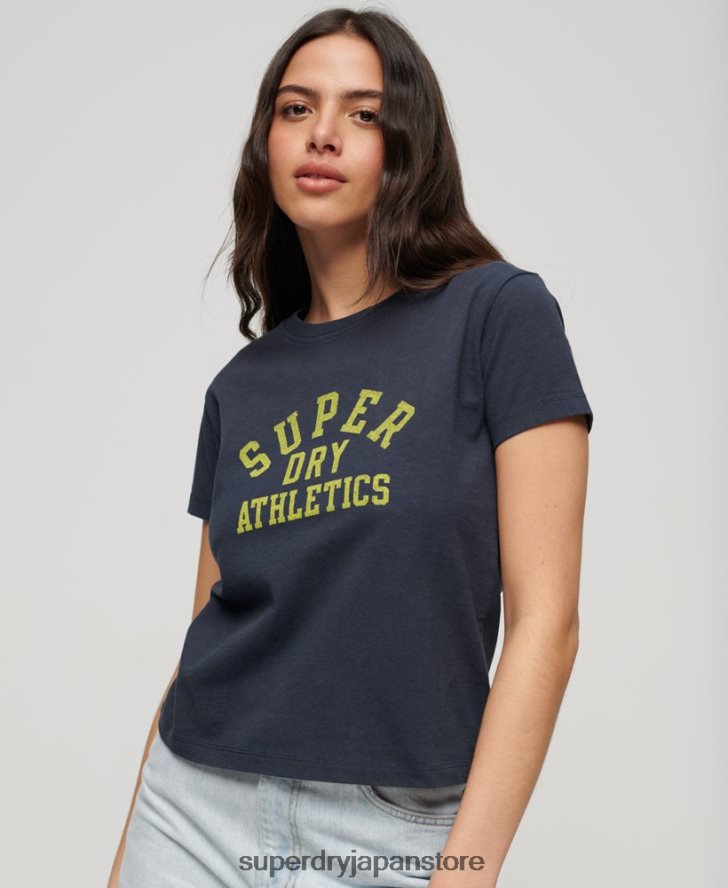アスレチック エッセンシャル グラフィック 90s T シャツ 女性 Superdry 衣類 青 2J62PZ2030