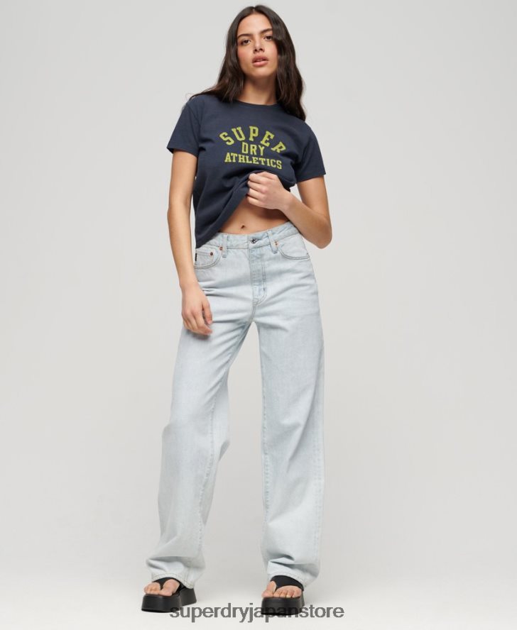 アスレチック エッセンシャル グラフィック 90s T シャツ 女性 Superdry 衣類 青 2J62PZ2030